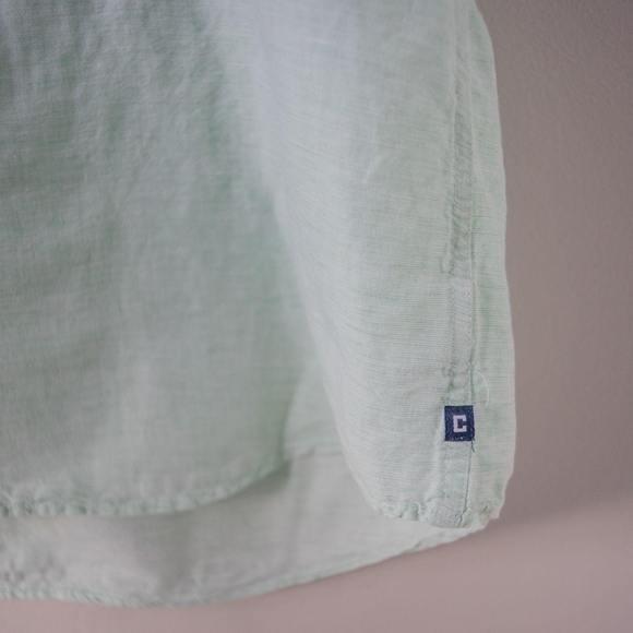 Chaps Mint Green Casual Linen Button Down Shirt - Picture 3 of 7